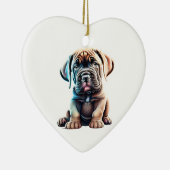 Personalisiert Mastiff Puppy Keramik Ornament (Rechts)