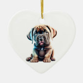 Personalisiert Mastiff Puppy Keramik Ornament (Vorne)