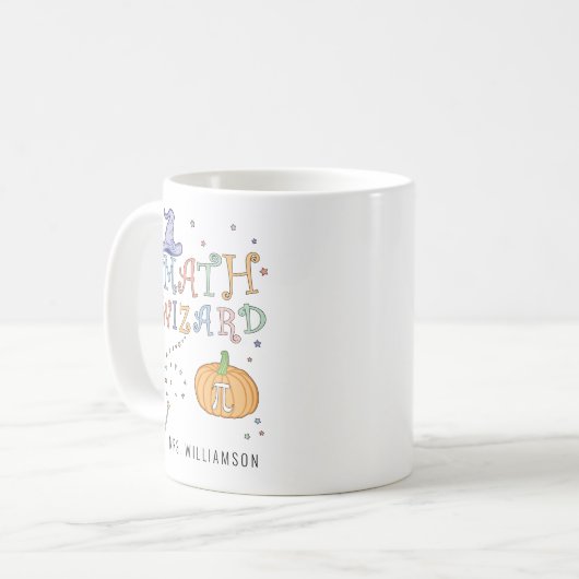 Personalisiert Mathe Wizard Pumpkin Pie Mathe Teac Kaffeetasse (Vorderseite Links)