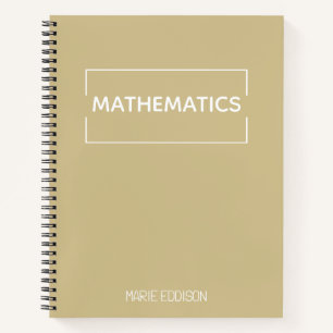 Personalisiert Mathematik Einfache Niedliche Beige Notizblock
