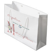 Personalisiert Matron of Honor Floral Vielen Dank Große Geschenktüte (Vorderseite Schrägansicht)