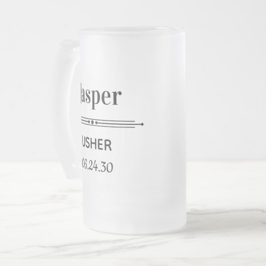 Personalisiert Mattglas Bierglas (Vorderseite Links)