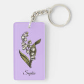 Personalisiert May Birth Blume Lily Schlüsselanhän Schlüsselanhänger (Rückseite)