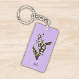 Personalisiert May Birth Blume Lily Schlüsselanhän Schlüsselanhänger