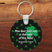 Personalisiert MAY GOD HOLT YOU St Patricks Day Schlüsselanhänger (Vorderseite)