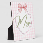 Personalisiert Maya Baby Girl Kinderzimmer Bow&Gin Fotoplatte (Seite)