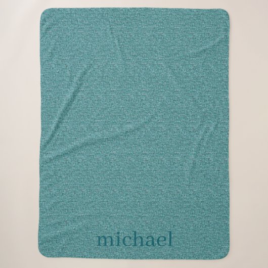 Personalisiert Med. Dunkles Aquamarin Sherpadecke (Vorderseite)