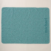 Personalisiert Med. Dunkles Aquamarin Sherpadecke (Vorderseite (Horizontal))