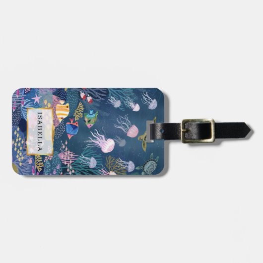 Personalisiert | Meeresleben Gepäckanhänger (Vorderseite horizontal)