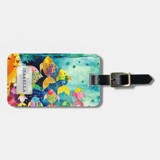 Personalisiert | Meeresleben Gepäckanhänger (Vorderseite horizontal)