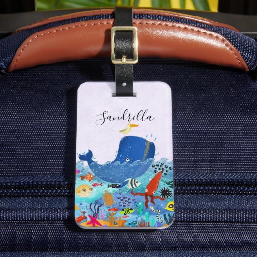 Personalisiert | Meeresleben Gepäckanhänger (Vorderseite Insitu 2)