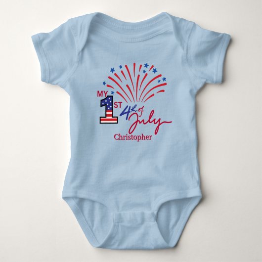 Personalisiert mein 1. 4. Juli Baby Bodysuit Baby Strampler (Vorderseite)