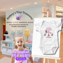 Personalisiert mein 1. 4. Juli Baby Bodysuit