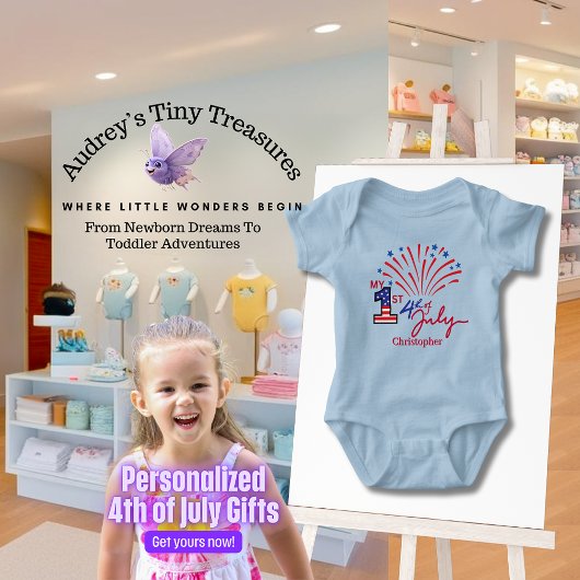 Personalisiert mein 1. 4. Juli Baby Bodysuit Baby Strampler