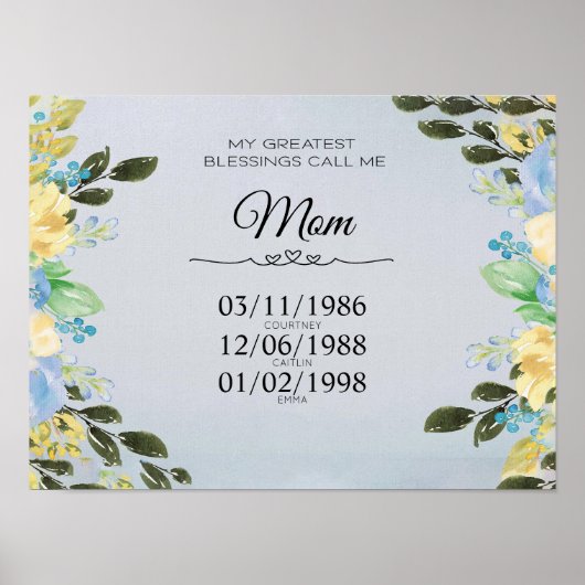 Personalisiert mein Bester Segen nennen mich Mama  Poster (Vorne)