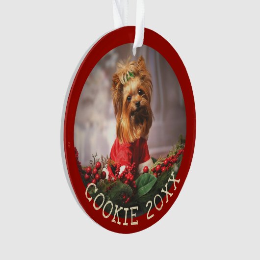 Personalisiert mein erster Weihnachtshund Keepake Ornament (Vorderseite)