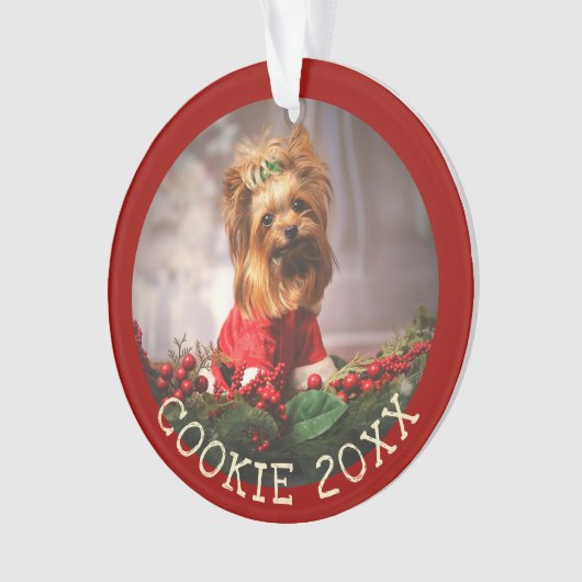 Personalisiert mein erster Weihnachtshund Keepake  Ornament (Vorderseite)