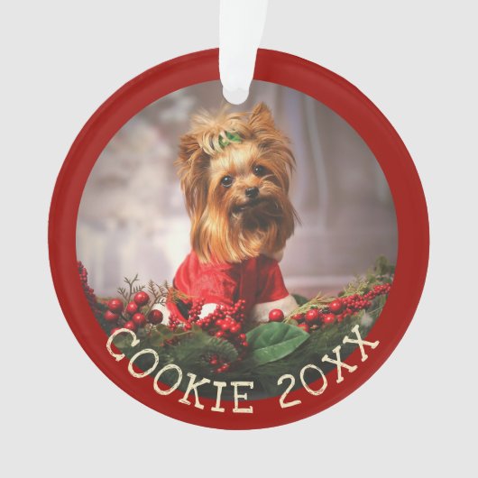 Personalisiert mein erster Weihnachtshund Keepake Ornament (Vorderseite)