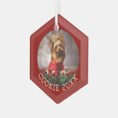 Personalisiert mein erster Weihnachtshund Keepake  Ornament Aus Glas (Vorderseite Links)