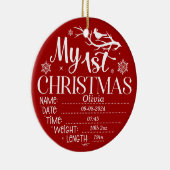 Personalisiert Mein erster Weihnachtsstopp Keramik Ornament (Rechts)