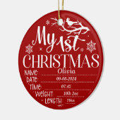 Personalisiert Mein erster Weihnachtsstopp Keramik Ornament (Links)