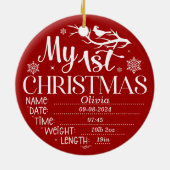 Personalisiert Mein erster Weihnachtsstopp Keramik Ornament (Hinten)