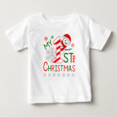 Personalisiert mein erstes WeihnachtsOutfit Snowma Baby T-shirt (Vorderseite)