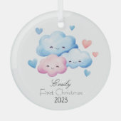 Personalisiert mein erstes Weihnachtsschmuckglas Ornament Aus Glas (Vorderseite)