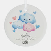 Personalisiert mein erstes Weihnachtsschmuckglas Ornament Aus Glas (Rückseite)