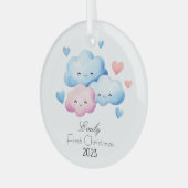 Personalisiert mein erstes Weihnachtsschmuckglas Ornament Aus Glas (Vorderseite links)