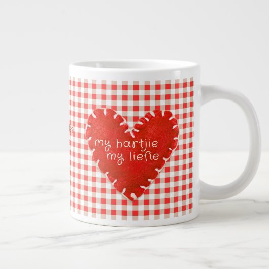 Personalisiert Mein Hartjie Mein Liefie Applique H Jumbo-Tasse (Rechts)