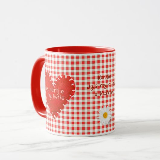 Personalisiert Mein Hartjie Mein Liefie Applique H Tasse (Vorderseite Links)