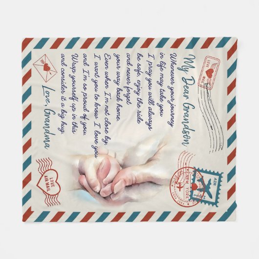 Personalisiert mein lieber Grandson Blanket beten  Fleecedecke (Vorderseite (Horizontal))