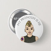 Personalisiert Mein Pronomen ist individuell anpas Button (Vorne & Hinten)