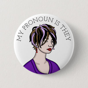 Personalisiert Mein Pronoun ist, dass sie anpassba Button