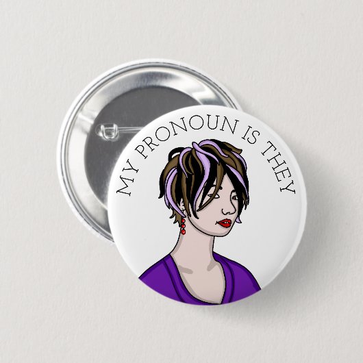Personalisiert Mein Pronoun ist, dass sie anpassba Button (Vorne & Hinten)