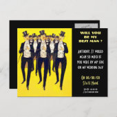 Personalisiert mein Trauzeuge sein, Trauzeugen Einladungspostkarte (Vorne/Hinten)