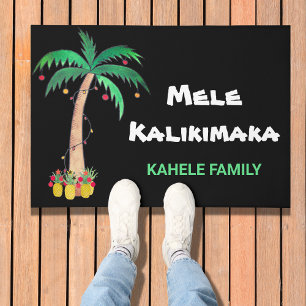 Personalisiert Mele Kalikimaka Weihnachtspalme Fußmatte
