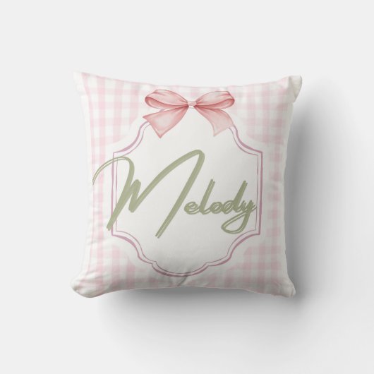 Personalisiert Melody Baby Girl Kinderzimmer Bow&G Kissen (Vorderseite)