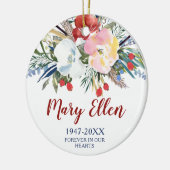 Personalisiert Memorial Watercolor Boho Blume Keramik Ornament (Links)