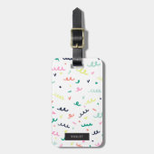 Personalisiert | Memphis Confetti Gepäckanhänger (Vorderseite vertikal)