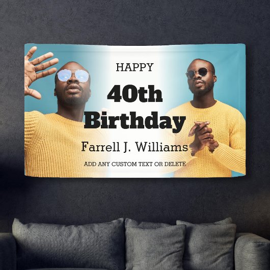 Personalisiert Men Foto Collage 40. Geburtstag Par Banner