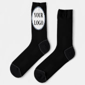 Personalisiert Men gibt Schwarz-Weiß-LOGO Socken (Linkes Detail)