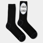 Personalisiert Men gibt Schwarz-Weiß-LOGO Socken (Rechts)