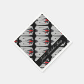 Personalisiert Men Gray Anzug & Red Krawatte Napki Serviette (Ecke)