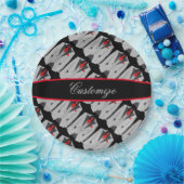 Personalisiert Men Gray Anzug & Red Krawatte Pappteller (Party)
