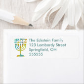 Personalisiert Menorah Happy Hanukkah Address Labe (Insitu)