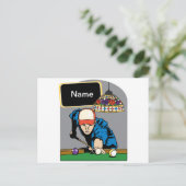 Personalisiert Mens Billiards Postkarte (Stehend Vorderseite)