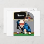 Personalisiert Mens Billiards Postkarte (Vorne/Hinten)