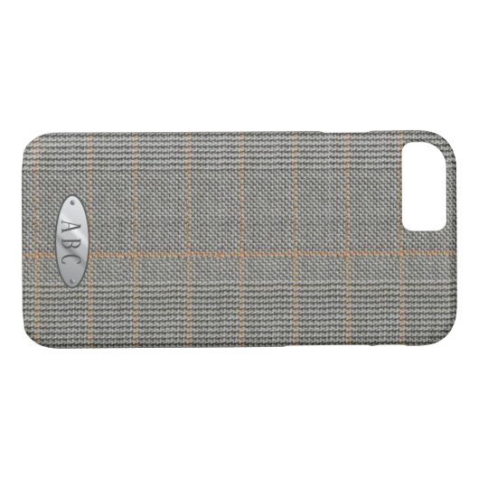 Personalisiert Mens Gray tweed Look Phonecase Case-Mate iPhone Hülle (Rückseite (Horizontal))